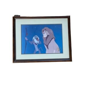 Disney Lion King 1995 Commemorative Print Framed Mufasa Rafiki Store Exclusive